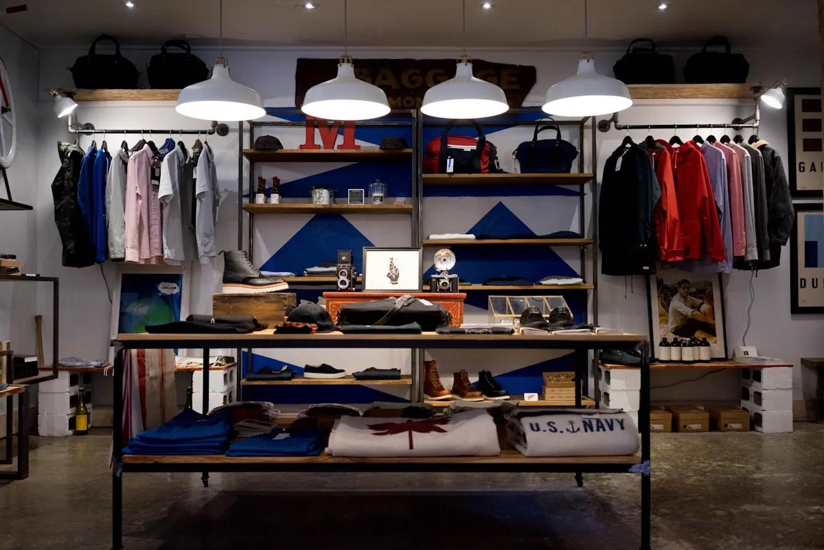 Clothing brand ecommerce storefront display